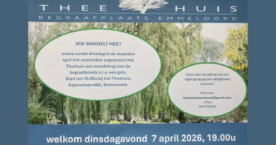 De wandelingen begraafplaats Emmeloord starten weer!!
