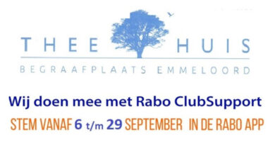 Het theehuis doet weer mee met Rabo Clubsuport